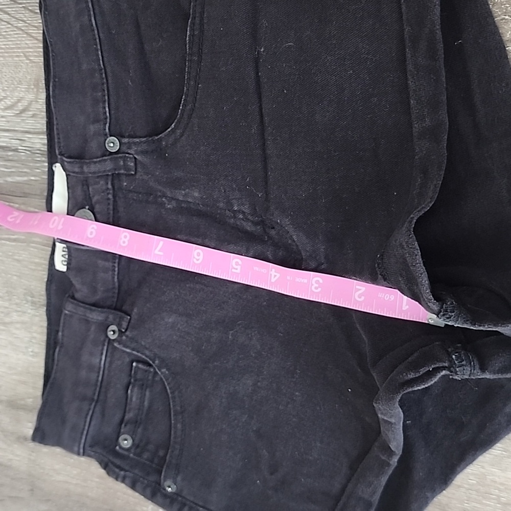 Garage Retro High Waist Jean Short Black Roll Hem Stretch Denim Size 00 - Picture 5 of 11
